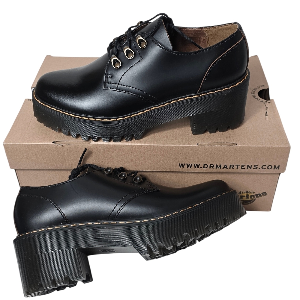 Dr. Martens Leona Lug Sole Platform Shoes Sz 9 - Picture 12 of 13